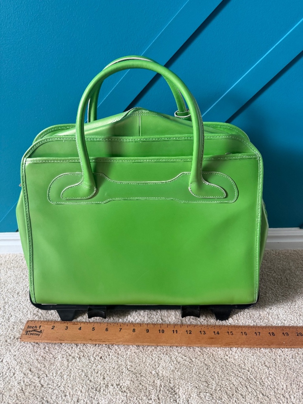 McKlein Wheeled Laptop Briefcase – "Lake Forest" Green